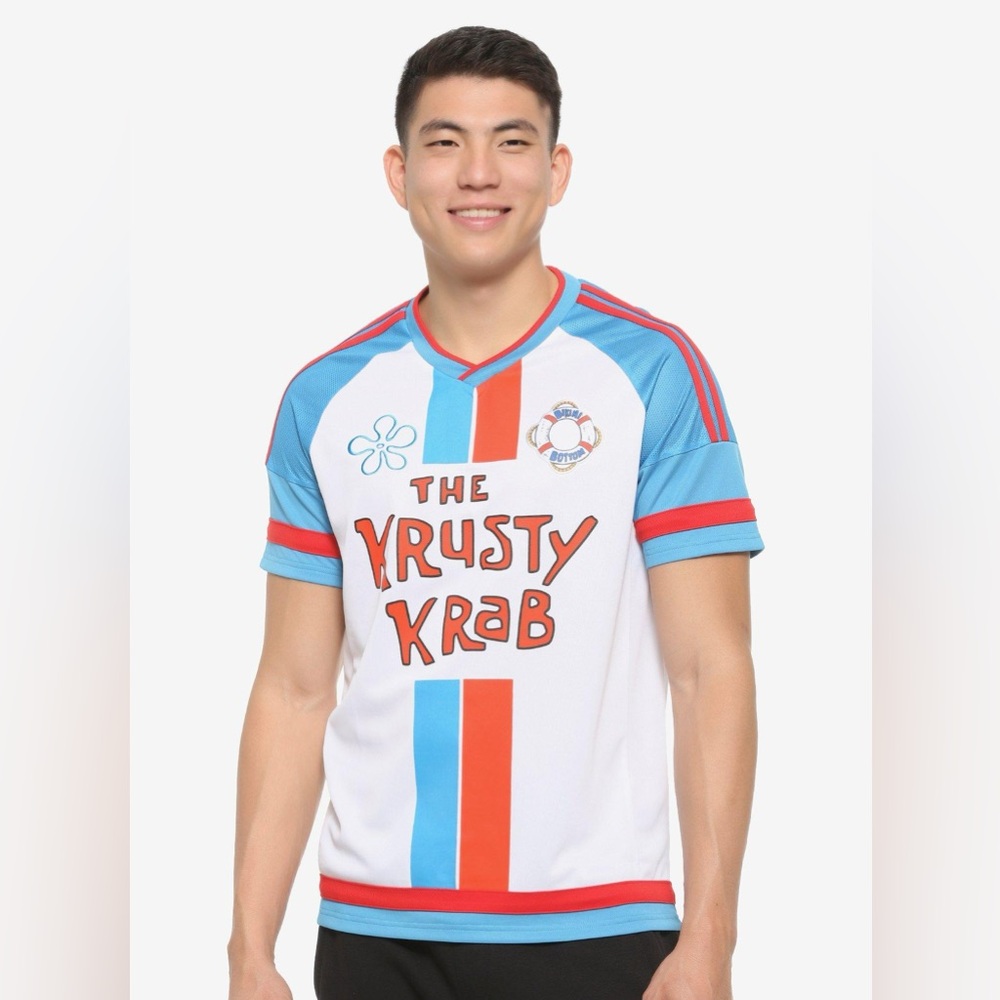 Sponge Bob Krusty Krab Themed Shirt - Red, Blue, White - Sz S (20)